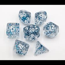 Critical Hit Special Dice: Silver Blue Glitter | Gamers Paradise