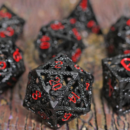 Khisanth's Claret Hollow Metal Dice Set | Gamers Paradise