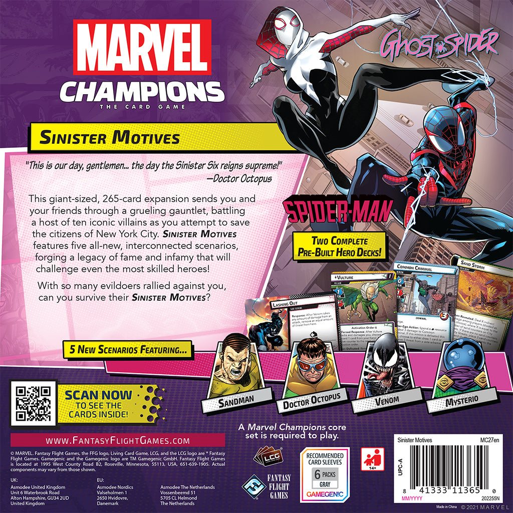 MARVEL CHAMPIONS: THE CARD GAME - SINISTER MOTIVES EXPANSION | Gamers Paradise