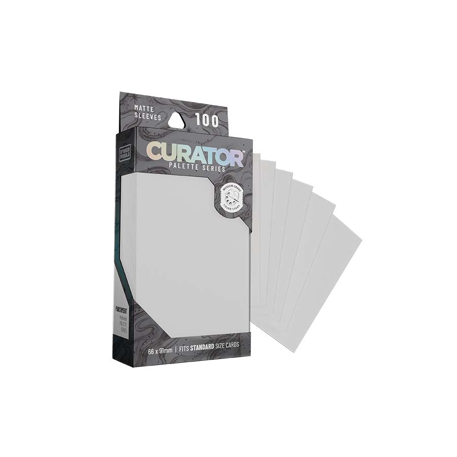 ORANGE NEBULA: CURATOR: PALETTE SLEEVES: PARCHMENT (WHITE) (100CT) | Gamers Paradise
