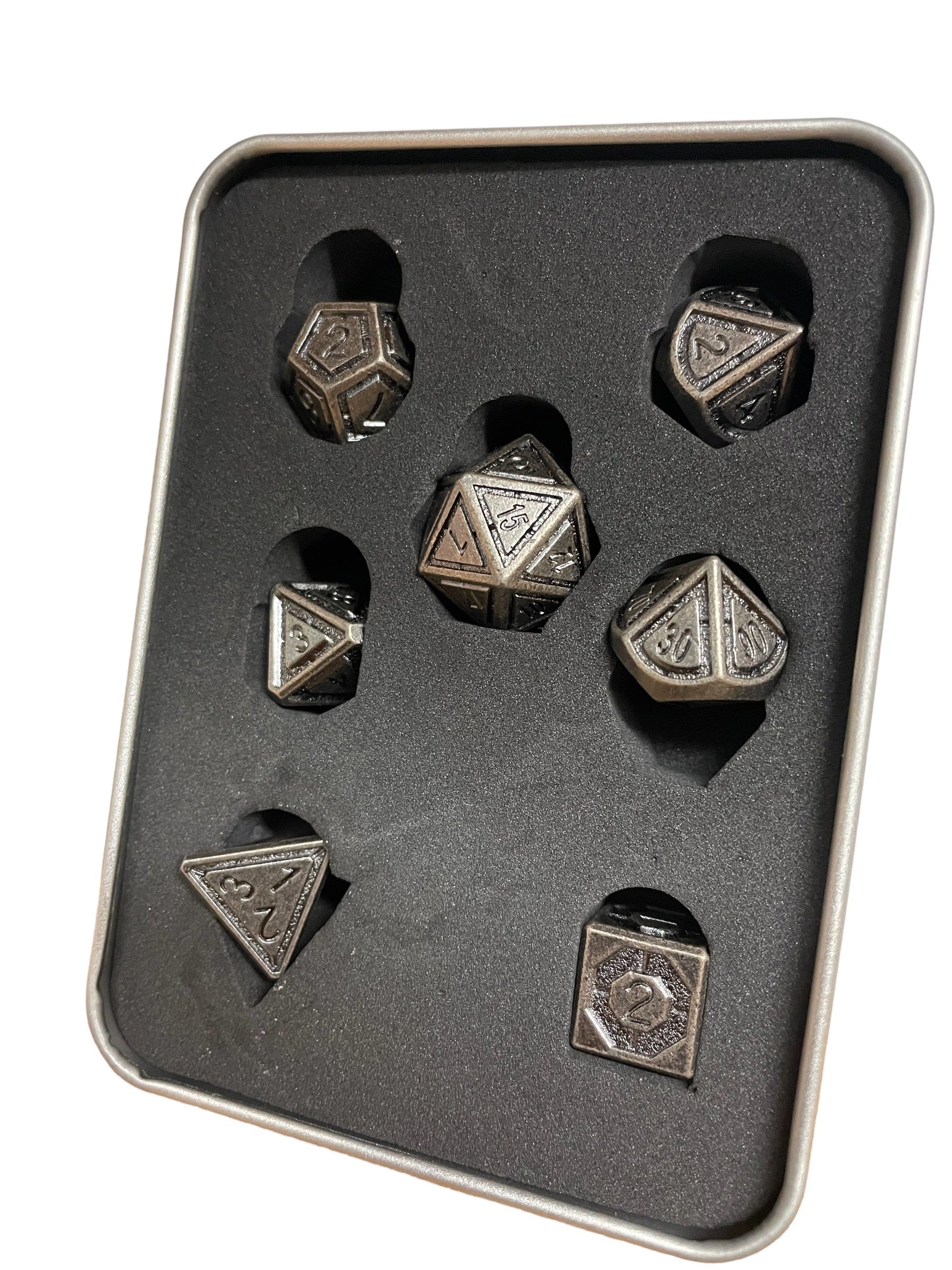 Critical Hit Metal Dice: Tarnished Silver Set | Gamers Paradise