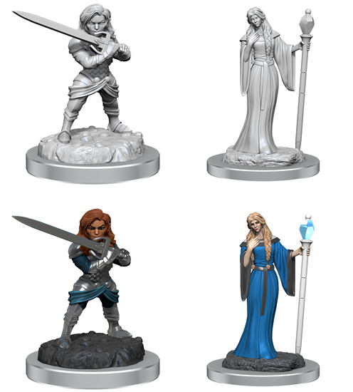 CRITICAL ROLE UNPAINTED MINIATURES: FEMALE HUMAN WIZARD & FEMALE HALFLING HOLY WARRIOR | Gamers Paradise
