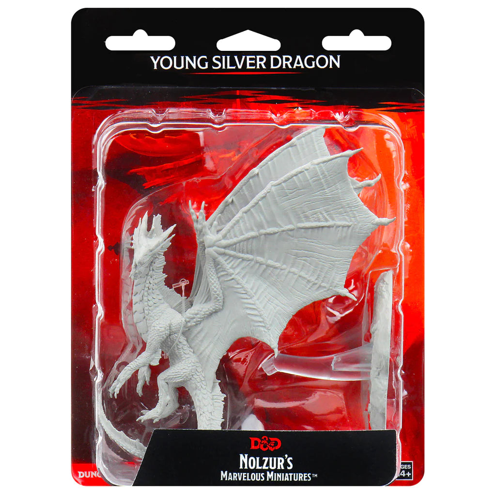 D&D NOLZUR'S MARVELOUS MINIATURES: YOUNG SILVER DRAGON | Gamers Paradise