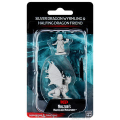 D&D NOLZUR'S MARVELOUS MINIATURES: SILVER DRAGON WYRMLING & FEMALE HALFLING | Gamers Paradise