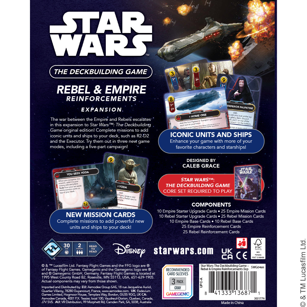 Hover to zoom | Click to enlarge Star Wars: The Deckbuilding Game – Rebel & Empire Reinforcements Expansion (PREORDER) | Gamers Paradise