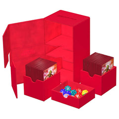 TWIN FLIP'N'TRAY DECK CASE 200+ RED | Gamers Paradise