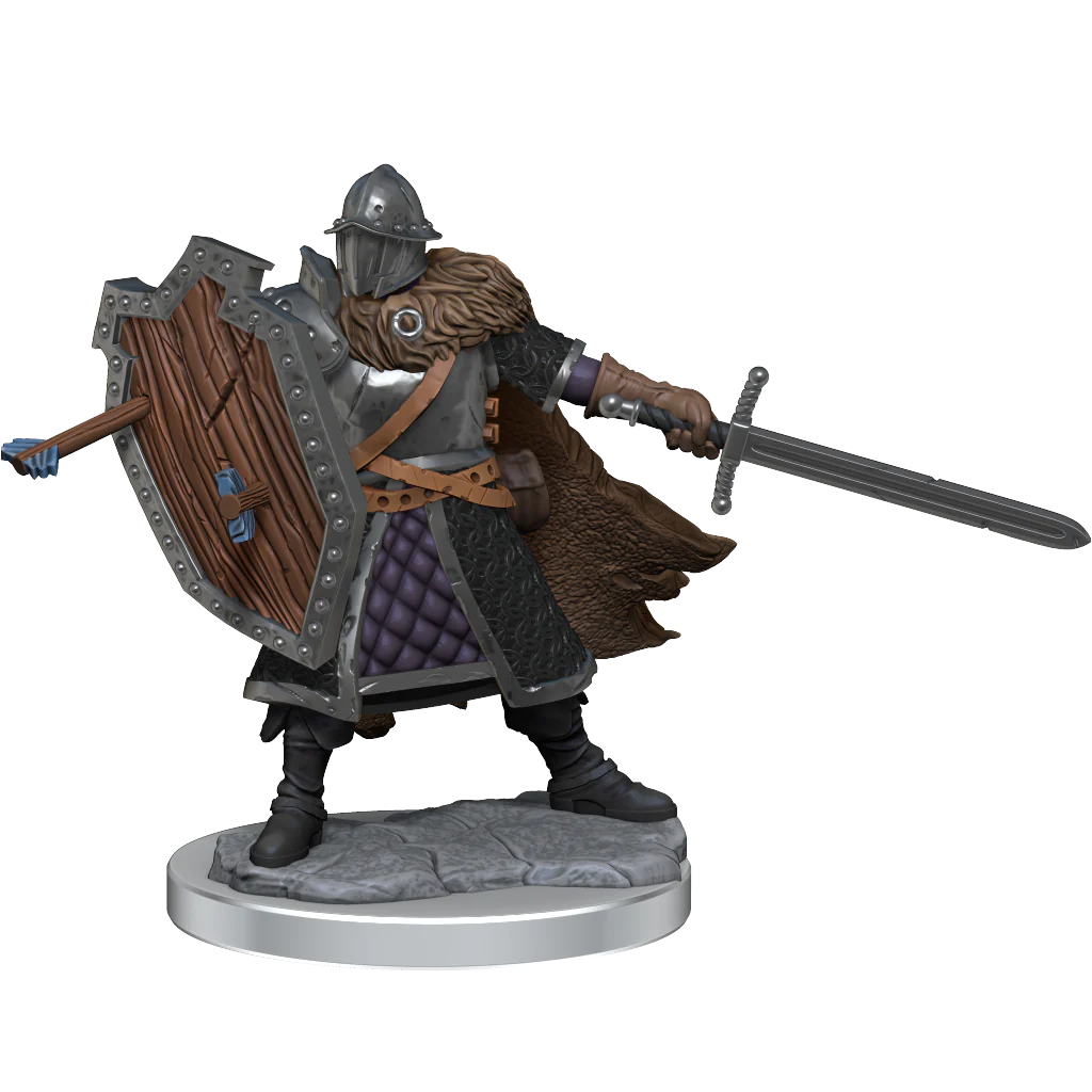 D&D FRAMEWORKS: HUMAN FIGHTER MALE - UNPAINTED AND UNASSEMBLED | Gamers Paradise