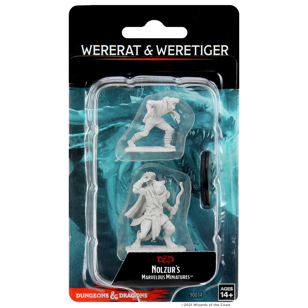 D&D Nolzur's Marvelous Miniatures - Wererat & Weretiger | Gamers Paradise