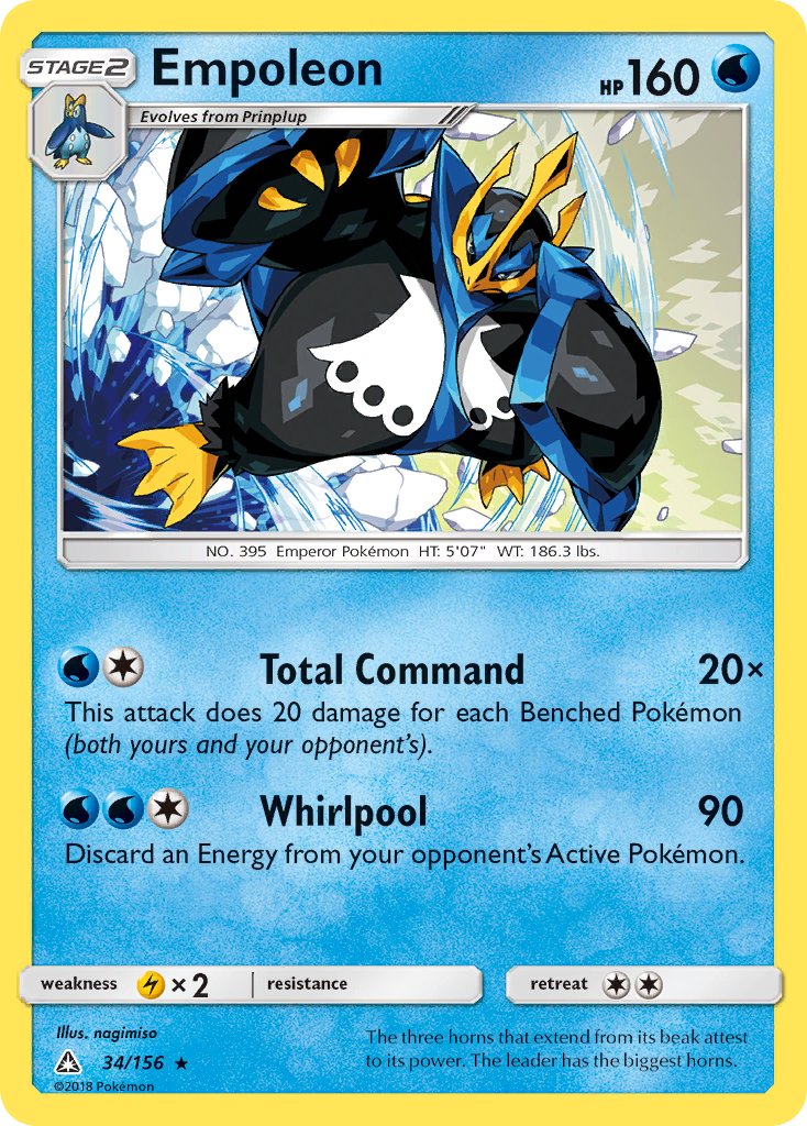 Empoleon (34/156) (Cracked Ice Holo) (Theme Deck Exclusive) [Sun & Moon: Ultra Prism] | Gamers Paradise