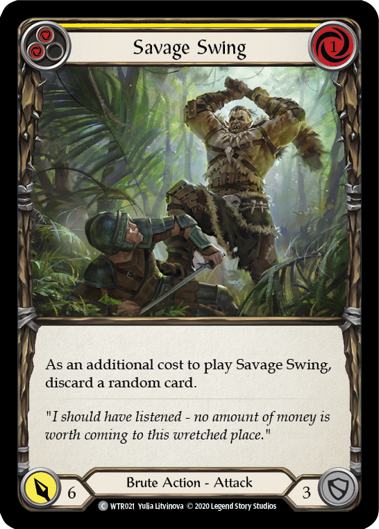 Savage Swing (Yellow) [U-WTR021] Unlimited Rainbow Foil | Gamers Paradise