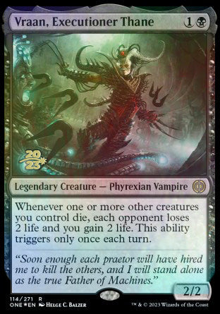 Vraan, Executioner Thane [Phyrexia: All Will Be One Prerelease Promos] | Gamers Paradise