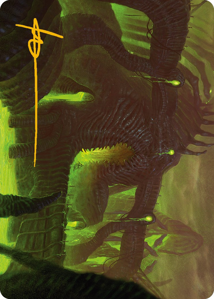 The Dross Pits Art Card (Gold-Stamped Signature) [Phyrexia: All Will Be One Art Series] | Gamers Paradise