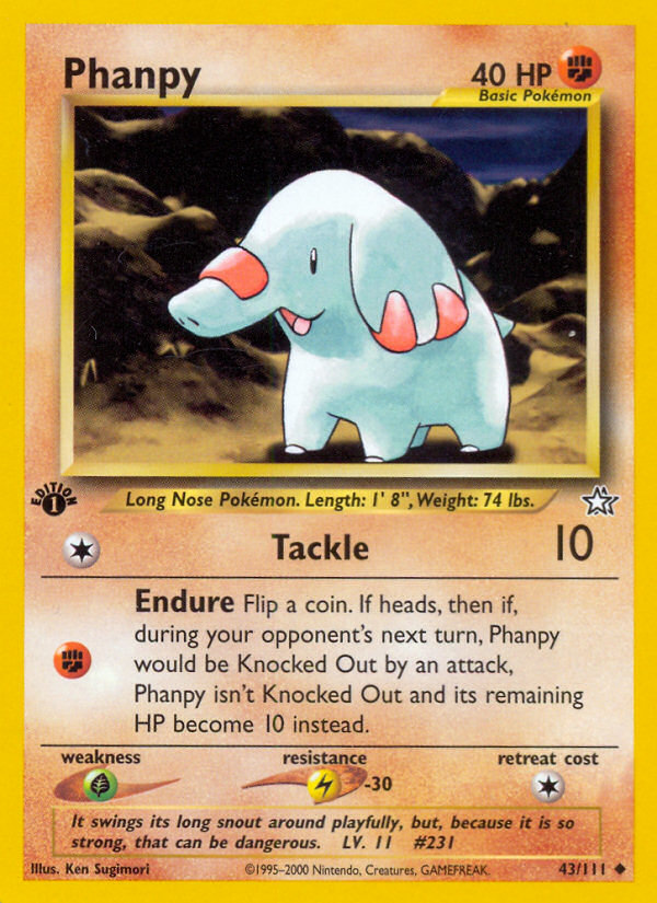 Phanpy (43/111) [Neo Genesis 1st Edition] | Gamers Paradise