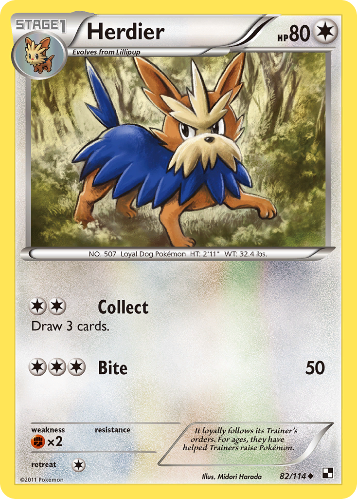 Herdier (82/114) [Black & White: Base Set] | Gamers Paradise