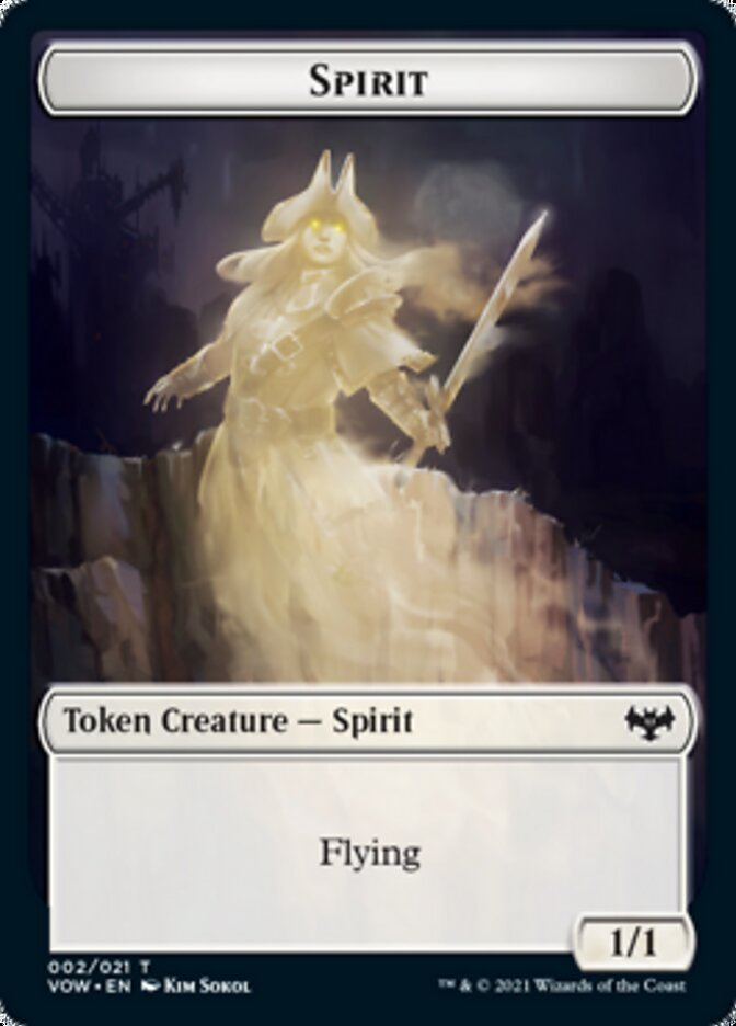 Spirit (002) // Copy Double-Sided Token [Innistrad: Crimson Vow Tokens] | Gamers Paradise