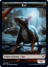 Rat // Food (17) Double-Sided Token [Throne of Eldraine Tokens] | Gamers Paradise