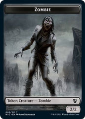 Zombie // Zombie Double-Sided Token (005 MIC/005 MID) [Innistrad: Midnight Hunt Commander Tokens] | Gamers Paradise