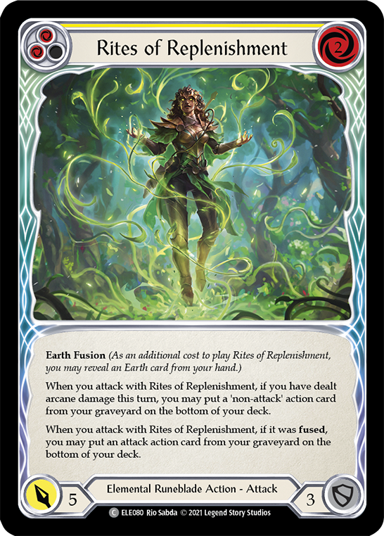 Rites of Replenishment (Yellow) [ELE080] (Tales of Aria)  1st Edition Rainbow Foil | Gamers Paradise