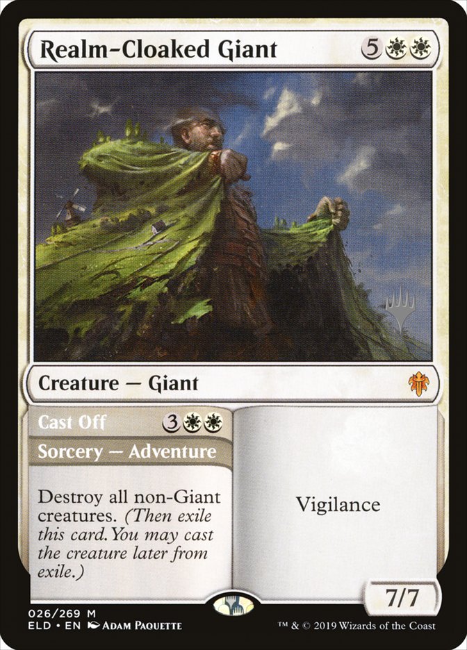 Realm-Cloaked Giant // Cast Off (Promo Pack) [Throne of Eldraine Promos] | Gamers Paradise
