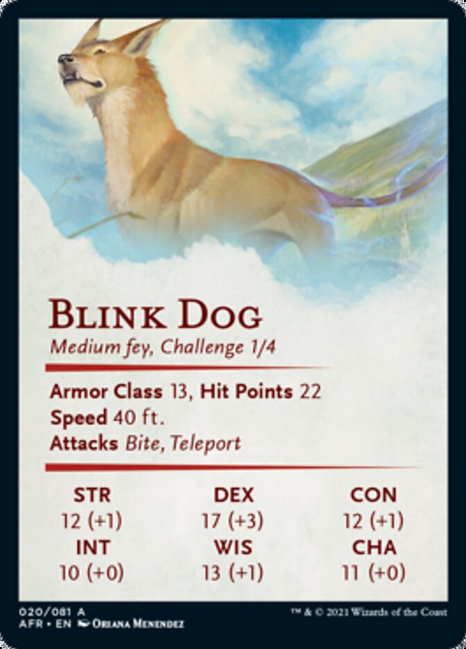 Blink Dog Art Card [Dungeons & Dragons: Adventures in the Forgotten Realms Art Series] | Gamers Paradise