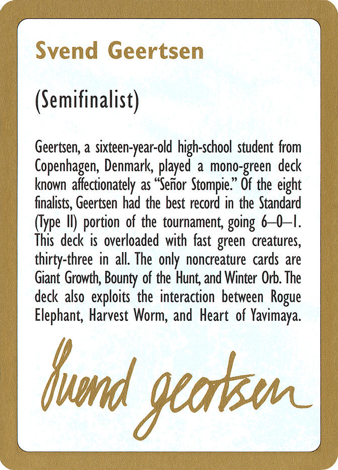Svend Geertsen Bio [World Championship Decks 1997] | Gamers Paradise