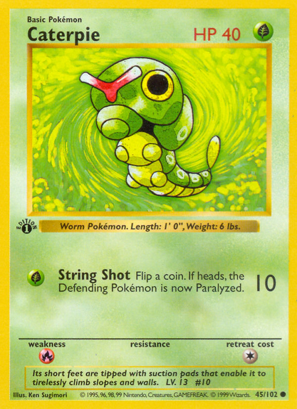 Caterpie (45/102) (Shadowless) [Base Set 1st Edition] | Gamers Paradise