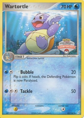 Wartortle (42/100) (States Championship Promo) [EX: Crystal Guardians] | Gamers Paradise