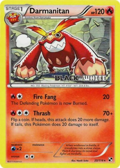 Darmanitan (25/114) (Prerelease Promo) [Black & White: Black Star Promos] | Gamers Paradise