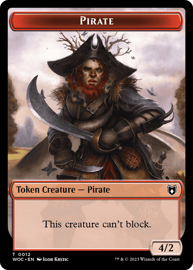 Pirate // Human Soldier Double-Sided Token [Wilds of Eldraine Commander Tokens] | Gamers Paradise