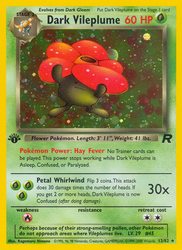 Dark Vileplume (13/82) [Team Rocket 1st Edition] | Gamers Paradise