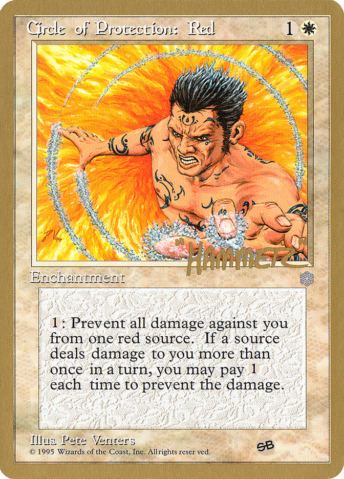 Circle of Protection: Red (Shawn "Hammer" Regnier) (SB) [Pro Tour Collector Set] | Gamers Paradise