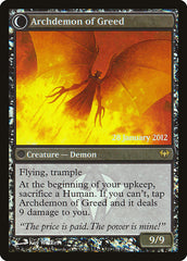 Ravenous Demon // Archdemon of Greed [Dark Ascension Prerelease Promos] | Gamers Paradise