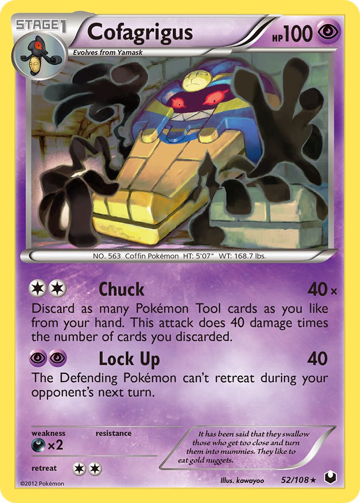 Cofagrigus (52/108) (Cracked Ice Holo) (Theme Deck Exclusive) [Black & White: Dark Explorers] | Gamers Paradise