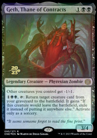 Geth, Thane of Contracts [Phyrexia: All Will Be One Prerelease Promos] | Gamers Paradise