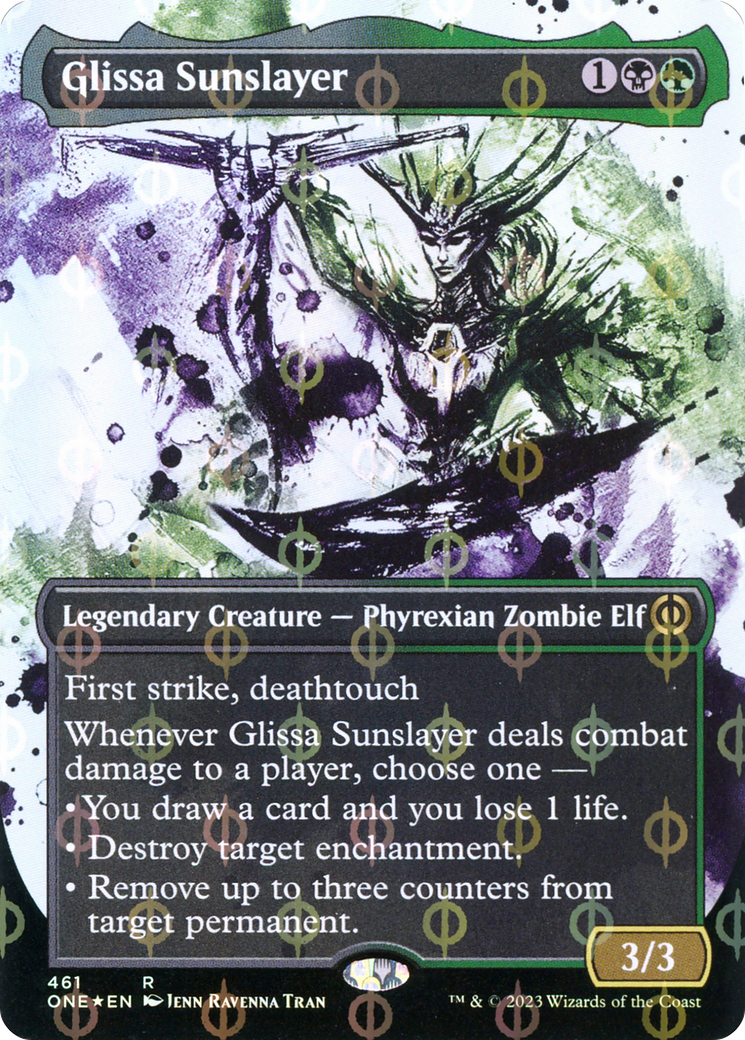 Glissa Sunslayer (Borderless Ichor Step-and-Compleat Foil) [Phyrexia: All Will Be One] | Gamers Paradise