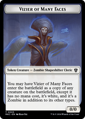 Vizier of Many Faces // Zombie Double-Sided Token [Murders at Karlov Manor Commander Tokens] | Gamers Paradise