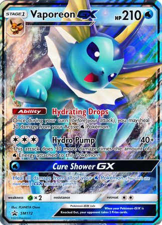 Vaporeon GX (SM172) (Jumbo Card) [Sun & Moon: Black Star Promos] | Gamers Paradise