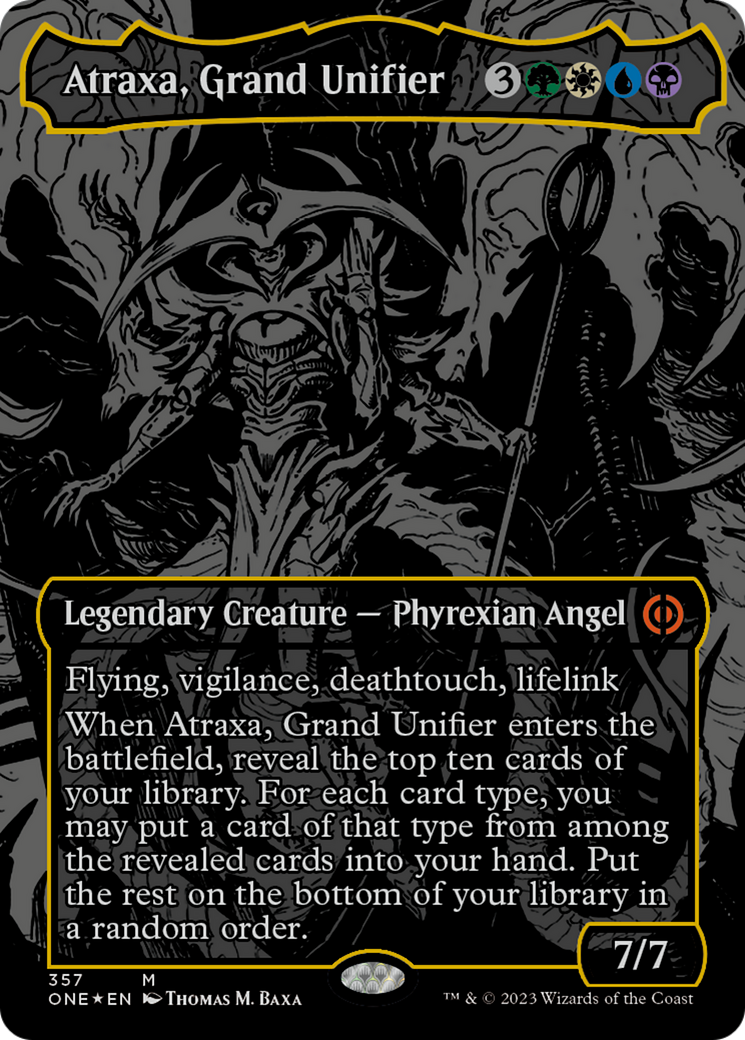 Atraxa, Grand Unifier (Oil Slick Raised Foil) [Phyrexia: All Will Be One] | Gamers Paradise