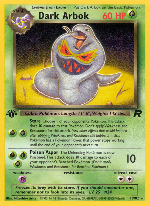 Dark Arbok (19/82) [Team Rocket 1st Edition] | Gamers Paradise