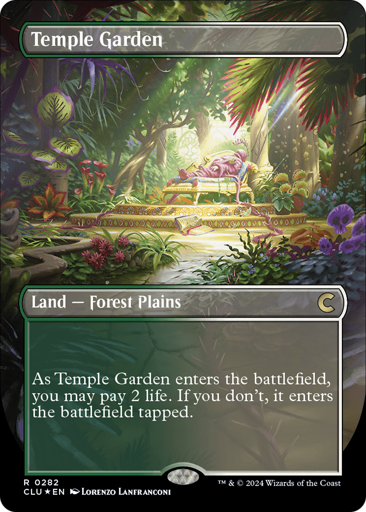 Temple Garden (Borderless) [Ravnica: Clue Edition] | Gamers Paradise