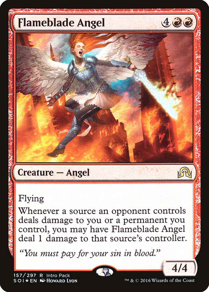 Flameblade Angel (Intro Pack) [Shadows over Innistrad Promos] | Gamers Paradise