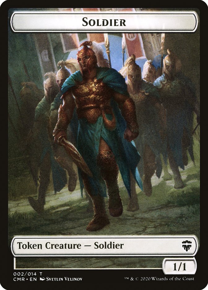 Rock // Soldier Double-Sided Token [Commander Legends Tokens] | Gamers Paradise