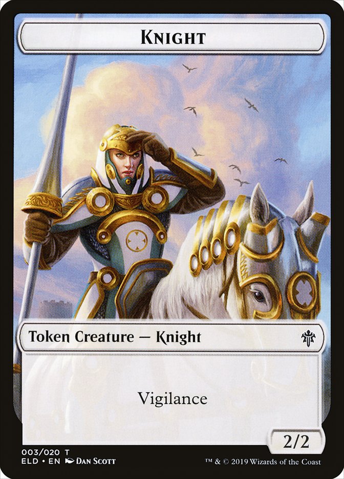 Knight Token [Throne of Eldraine Tokens] | Gamers Paradise