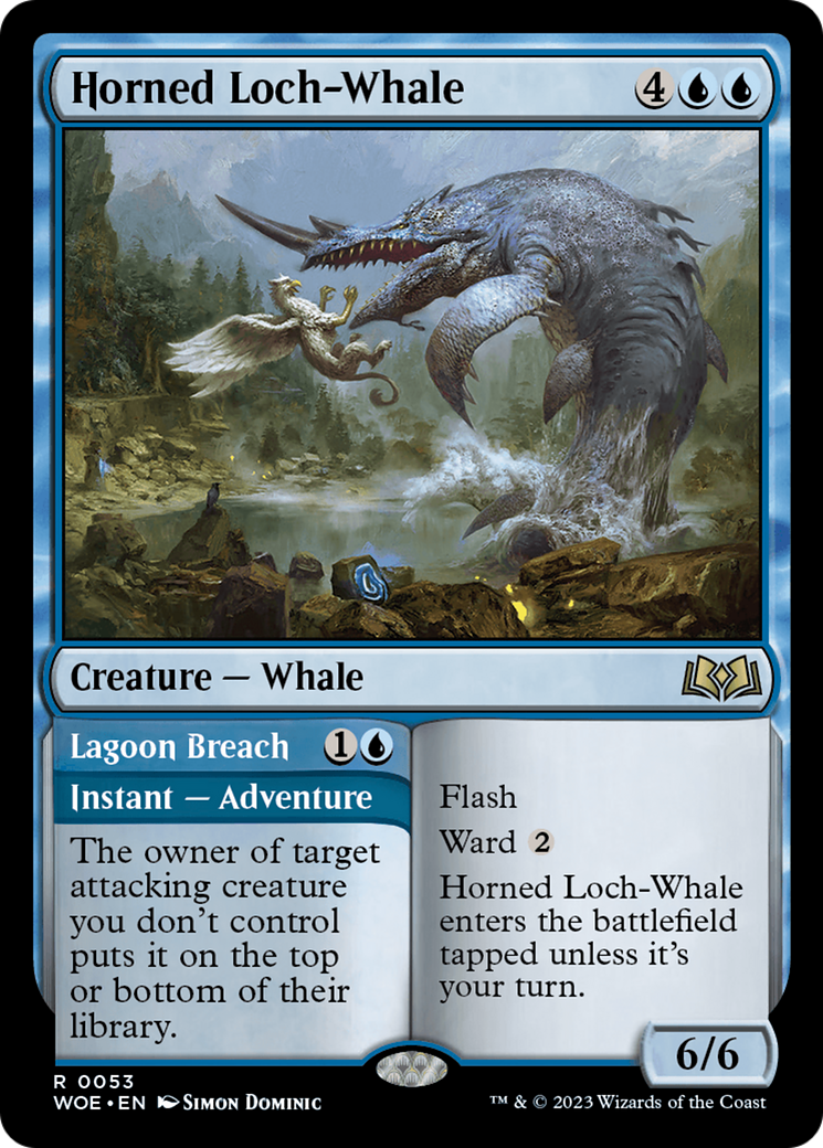 Horned Loch-Whale // Lagoon Breach [Wilds of Eldraine] | Gamers Paradise