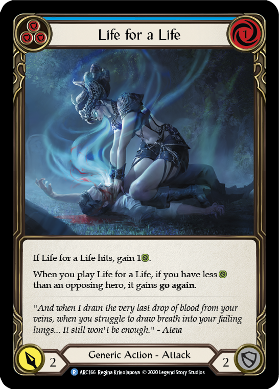 Life for a Life (Blue) [U-ARC166] Unlimited Rainbow Foil | Gamers Paradise