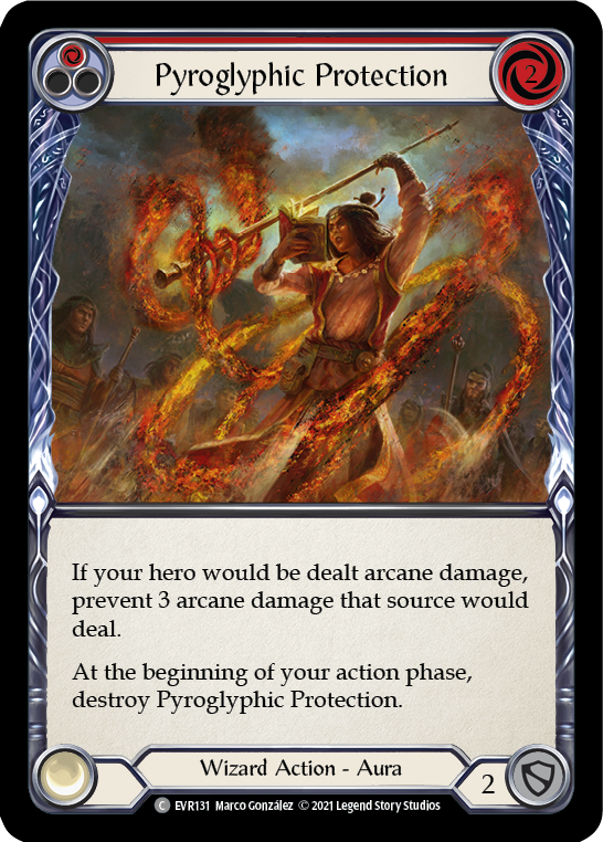 Pyroglyphic Protection (Red) [EVR131] (Everfest)  1st Edition Rainbow Foil | Gamers Paradise