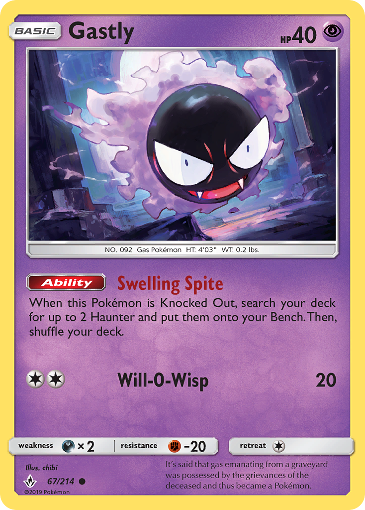 Gastly (67/214) [Sun & Moon: Unbroken Bonds] | Gamers Paradise