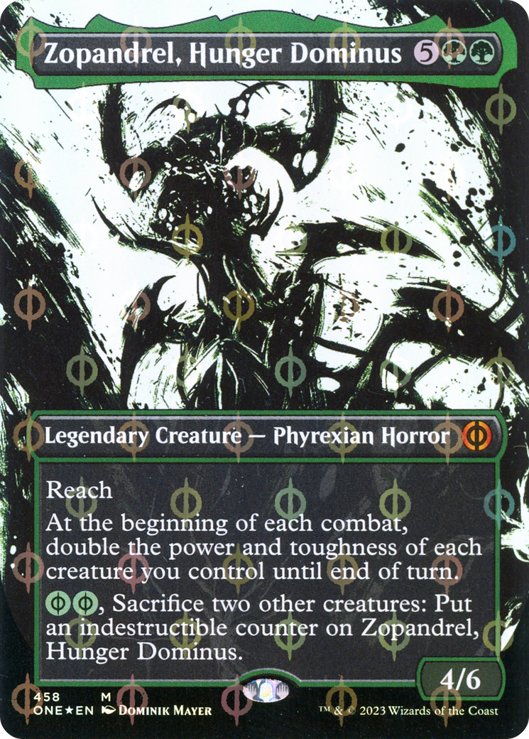 Zopandrel, Hunger Dominus (Borderless Ichor Step-and-Compleat Foil) [Phyrexia: All Will Be One] | Gamers Paradise