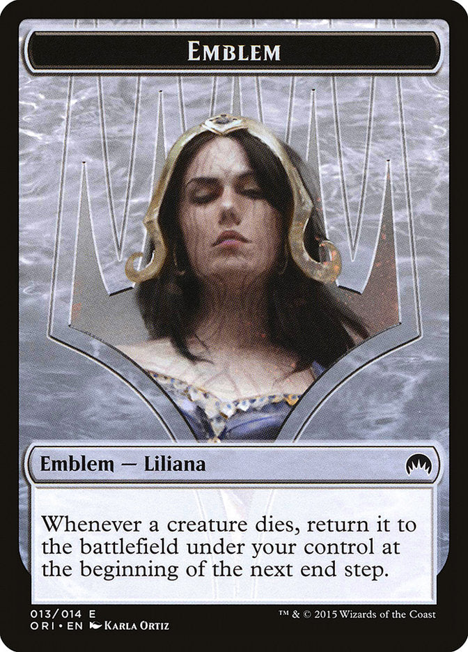 Liliana, Defiant Necromancer Emblem [Magic Origins Tokens] | Gamers Paradise