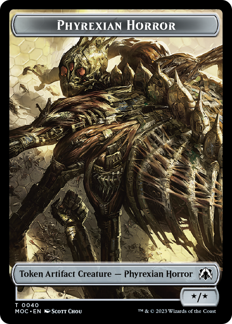 Phyrexian Golem // Phyrexian Horror Double-Sided Token [March of the Machine Commander Tokens] | Gamers Paradise